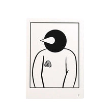 画像をギャラリービューアに読み込む, "Ok Des Parisミニ版画 鳥人間(黒)" 横山裕一