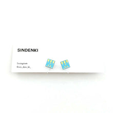 画像をギャラリービューアに読み込む, "電子基板イヤリング(水色)" SINDENKI