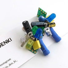 画像をギャラリービューアに読み込む, "電子部品のお花イヤリング(青)" SINDENKI