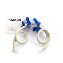 画像をギャラリービューアに読み込む, "電子部品の一輪お花イヤリング(青)" SINDENKI
