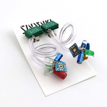 画像をギャラリービューアに読み込む, "電子部品のうねうねイヤリング" SINDENKI