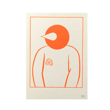 画像をギャラリービューアに読み込む, "Ok Des Parisミニ版画 鳥人間(オレンジ)" 横山裕一