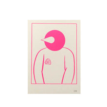 画像をギャラリービューアに読み込む, "Ok Des Parisミニ版画 鳥人間(ピンク)" 横山裕一