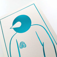 画像をギャラリービューアに読み込む, "Ok Des Parisミニ版画 鳥人間(青)" 横山裕一