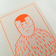 画像をギャラリービューアに読み込む, "Ok Des Parisミニ版画 毛皮の男(オレンジ)" 横山裕一