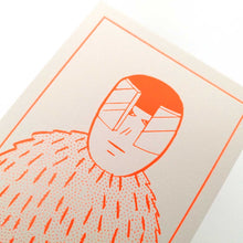 画像をギャラリービューアに読み込む, "Ok Des Parisミニ版画 毛皮の男(オレンジ)" 横山裕一