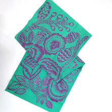 Load image into Gallery viewer, "Natsumi Noda Tenugui" Mint Green x Purple