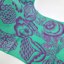 Load image into Gallery viewer, "Natsumi Noda Tenugui" Mint Green x Purple