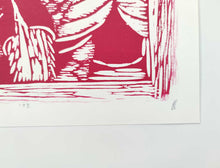 Load image into Gallery viewer, &lt;tc&gt;Yuichi Yokoyama &quot;Fashion and Closed Room&quot; Woodcut Print (Red)&lt;/tc&gt;
