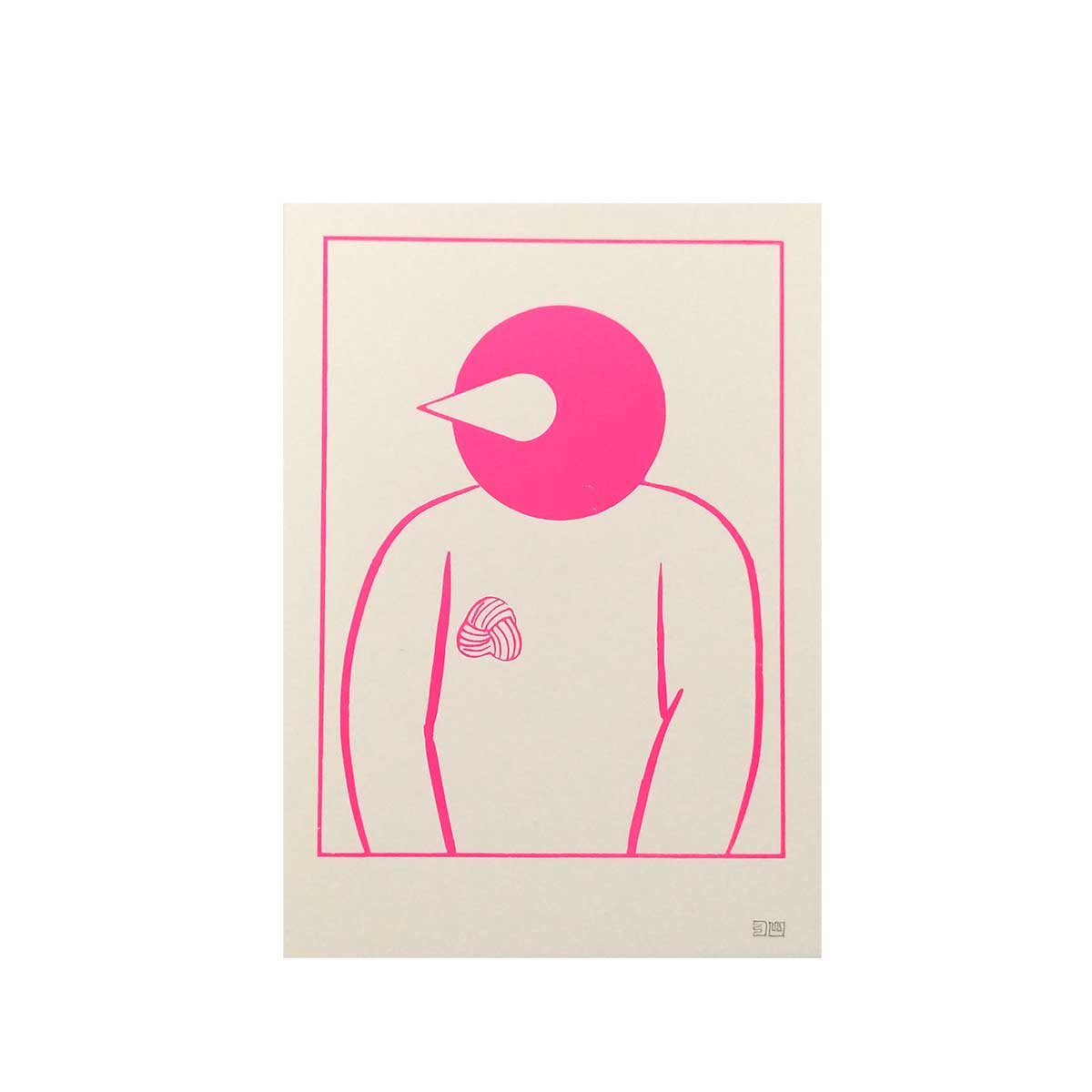 Ok Des Parisミニ版画 鳥人間（ピンク）