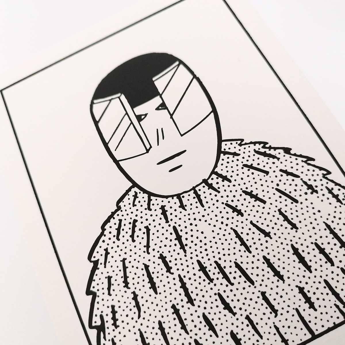 Ok Des Parisミニ版画 毛皮の男（黒）