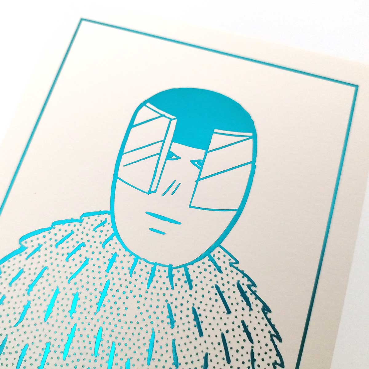 Ok Des Parisミニ版画 毛皮の男（青）
