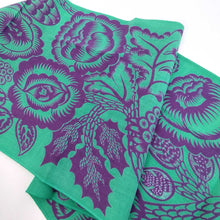 Load image into Gallery viewer, "Natsumi Noda Tenugui" Mint Green x Purple
