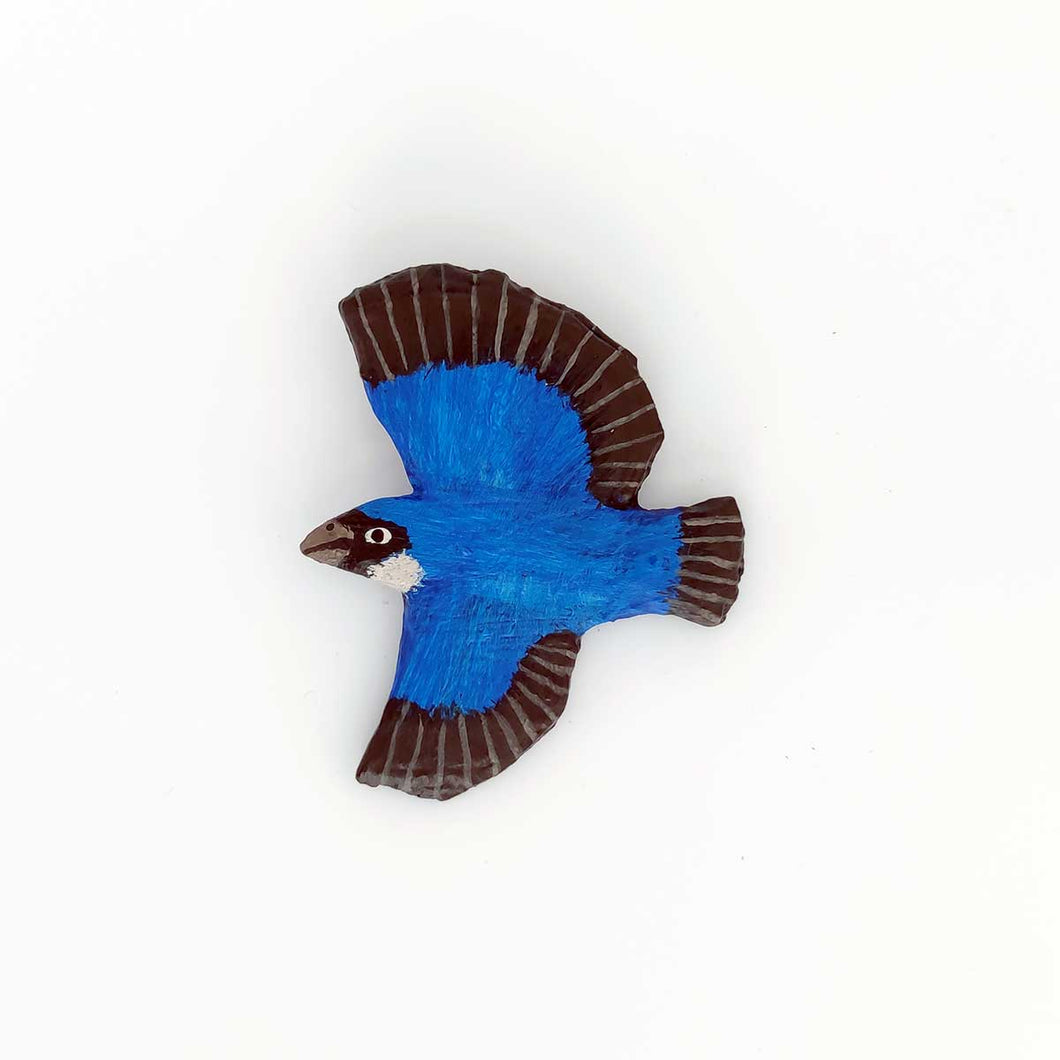 「ブローチ　オオルリ」本濃研太 | 「Brooch Blue-and-white Flycatcher」 Genta Honnoh